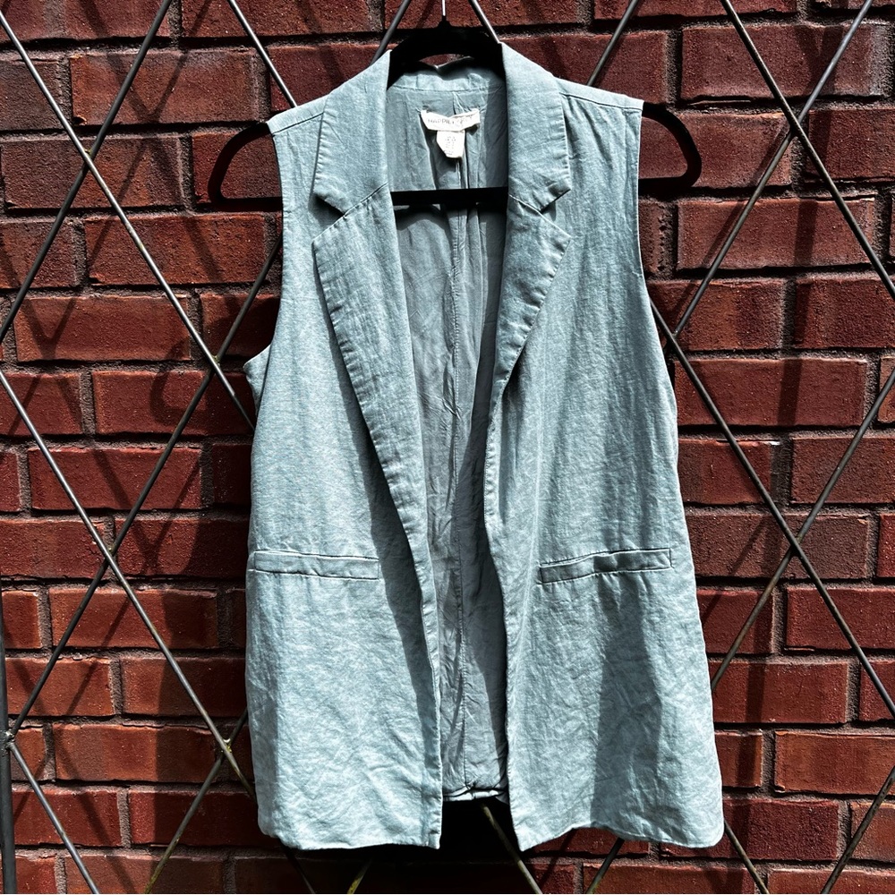 Linen Relaxed Fit Sleeveless Vest